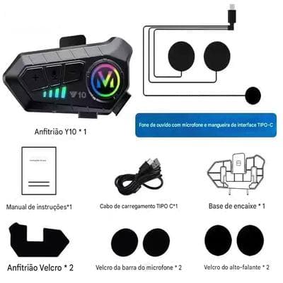 Y10 Capacete Da Motocicleta Interfone Fone de Ouvido Bluetooth À Prova Dwireless Água Sem Fio